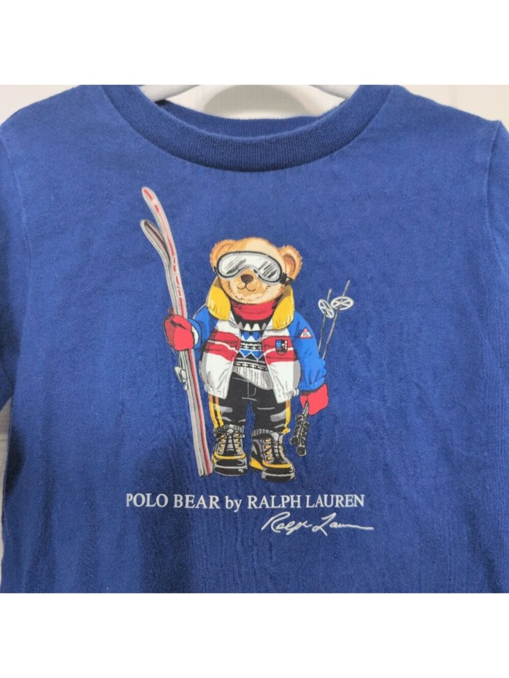 Ralph Lauren Polo Bear Ski Shirt Boys Size 18 Months Blue Alpine Long Sleeve - Picture 2 of 6